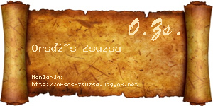 Orsós Zsuzsa névjegykártya